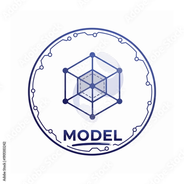 Fototapeta Modern 3D Model Icon