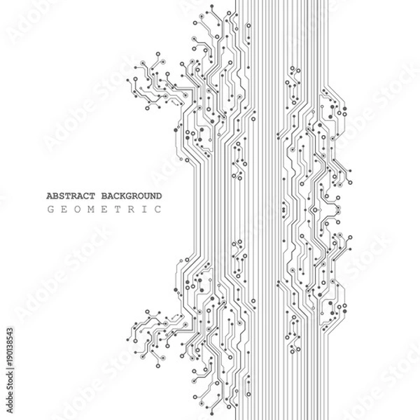 Fototapeta Circuit board, digital technology background. Vector illustration. EPS 10.