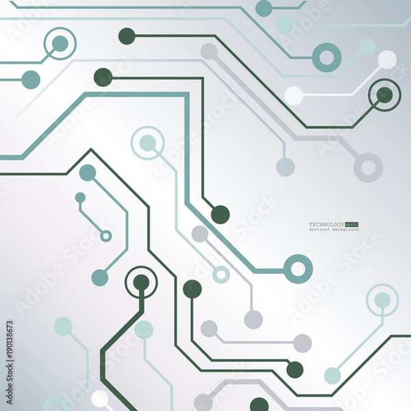 Fototapeta Circuit board, digital technology background. Vector illustration. EPS 10.