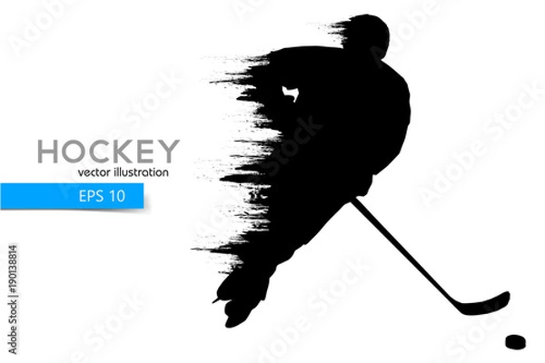 Obraz sylwetka hokeisty. Ilustracji wektorowych