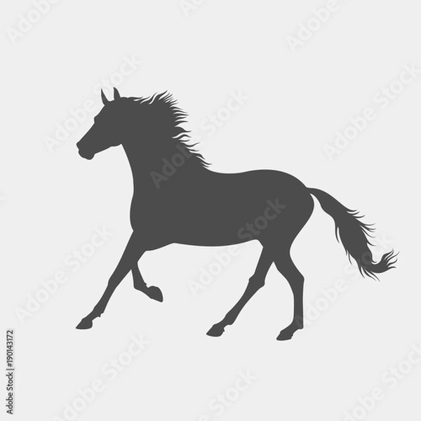 Obraz Horse flat vector icon. Horse vector silhouette