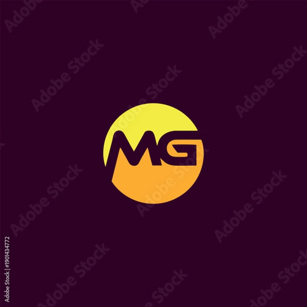 Obraz letters mg text logo design vector