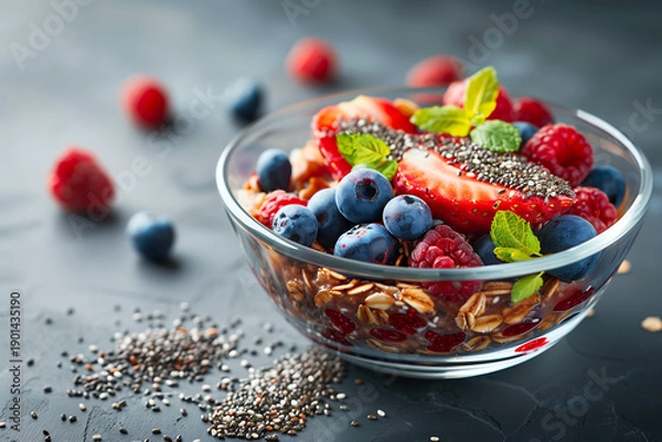 Obraz Overnight oats breakfast