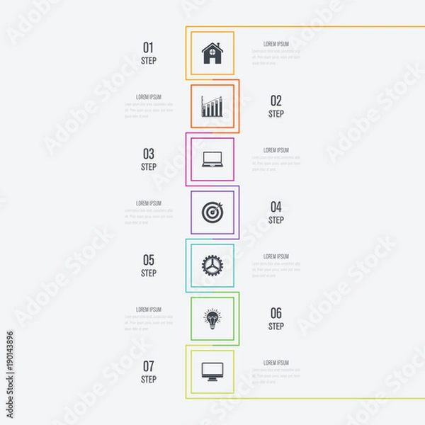 Fototapeta Vector illustration infographics 7 options