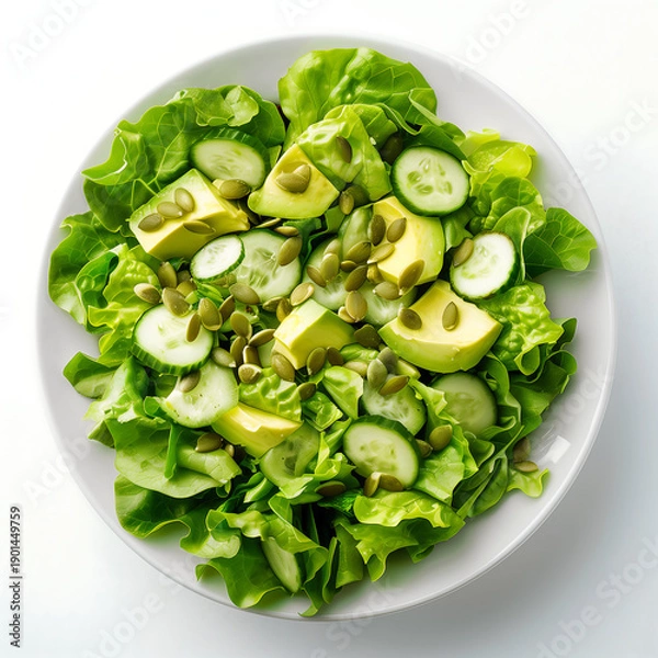 Obraz Minimal green salad plate