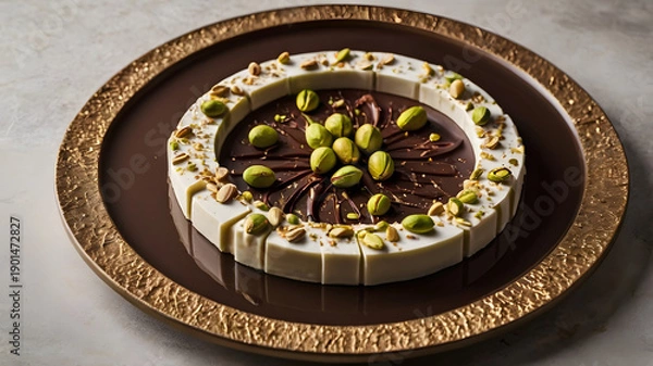 Obraz chocolate cake with mint