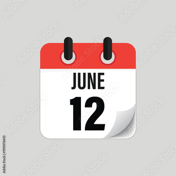 Obraz June Twelfth Calendar Date Icon