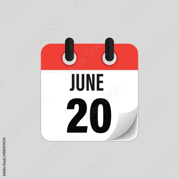 Obraz June Twentieth Calendar Date Icon