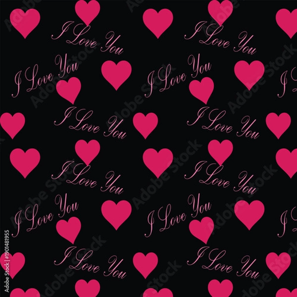 Obraz Pink Hearts I Love You Pattern