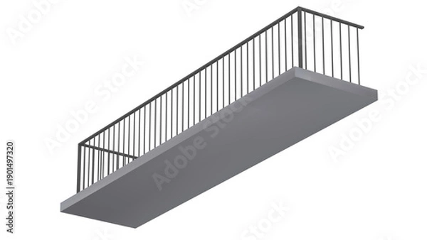 Fototapeta balcony with railing isolated