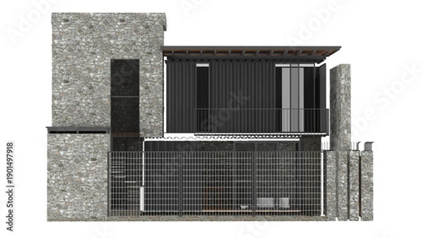 Fototapeta container house isolated