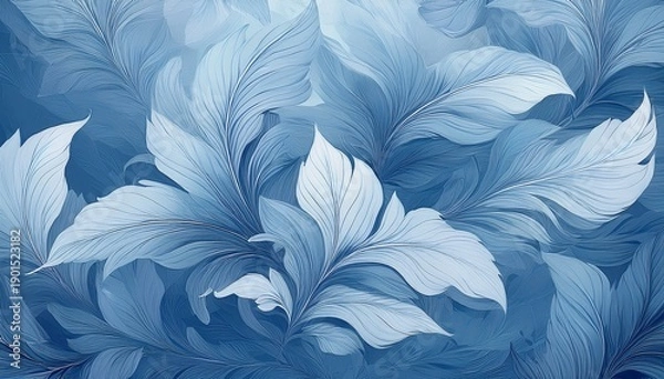 Obraz vintage blue soft light floral leaf background wallpaper pattern