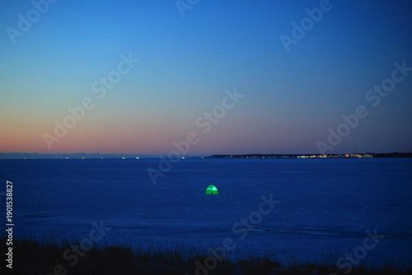 Fototapeta 野付半島から見た朝焼け