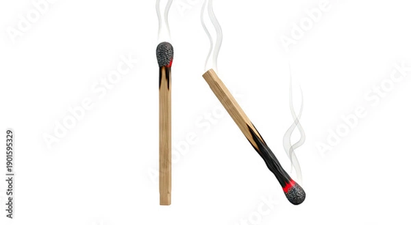 Obraz Two Burning Matches with Smoke
