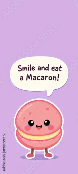 Obraz Macaron Cartoon with Quote
