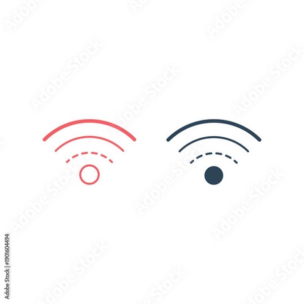 Fototapeta Signal icons set flat vector template.