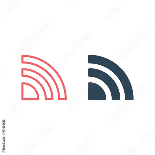 Fototapeta Signal icons set flat vector template.