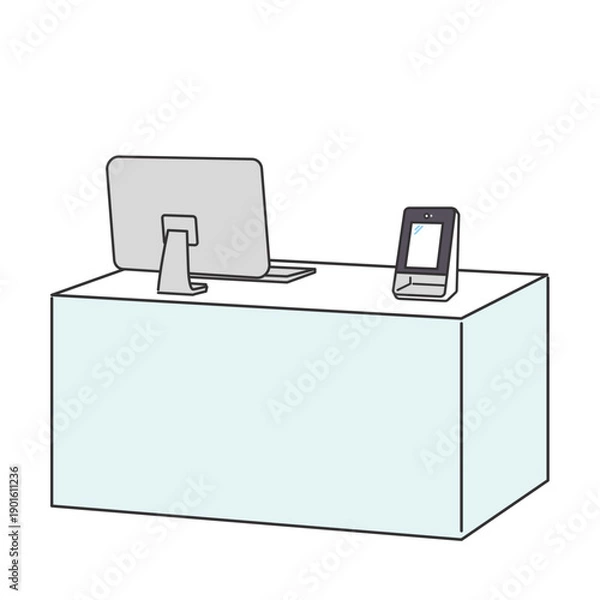 Obraz クリニックの受付カウンターのイメージイラスト