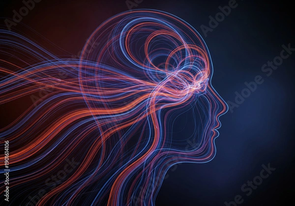 Obraz Abstract Energy Flow Representing Human Thought Pressure