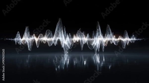 Obraz Abstract sound wave graphic with reflection