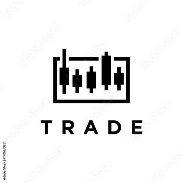 Fototapeta digital trading chart logo vector