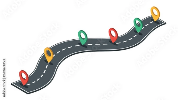 Obraz Business Process Flow Road Illustration Vector