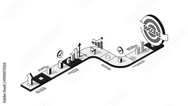 Obraz Business Strategy Road Path Illustration Vector