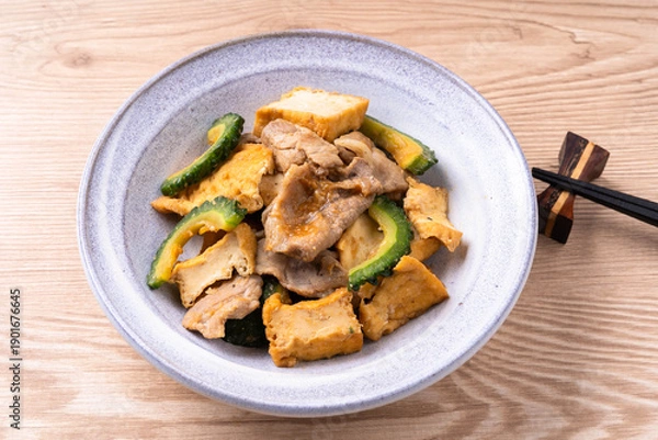 Obraz 豚とゴーヤの味噌炒め