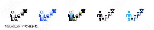 Obraz Knowledge Path Icon Collection With Multiple Styles