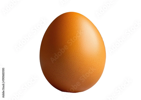 Obraz Single brown egg, centered, oval shape on black background