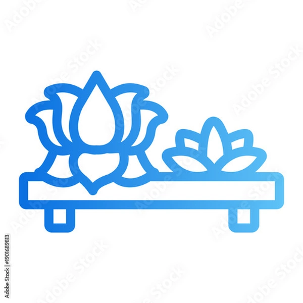 Obraz Lotus flower Line Gradient Icon