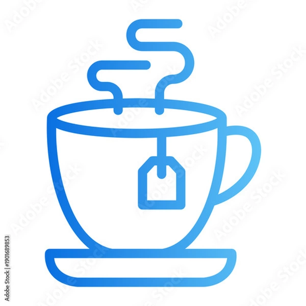 Fototapeta Tea cup Line Gradient Icon