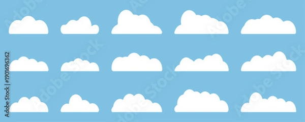 Obraz White cloud set on a sky color background