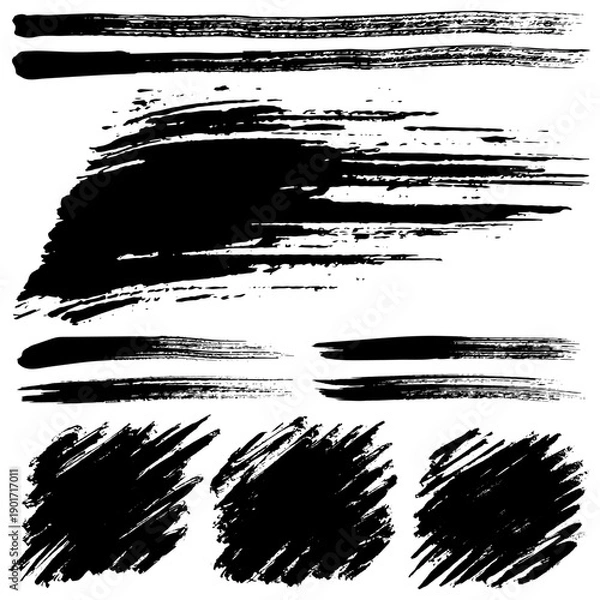 Obraz Black brush strokes for artistic projects
