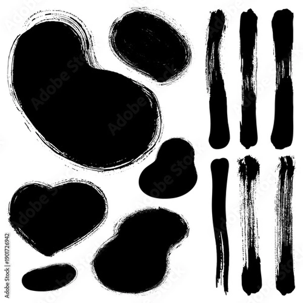 Obraz Black brush strokes for designs