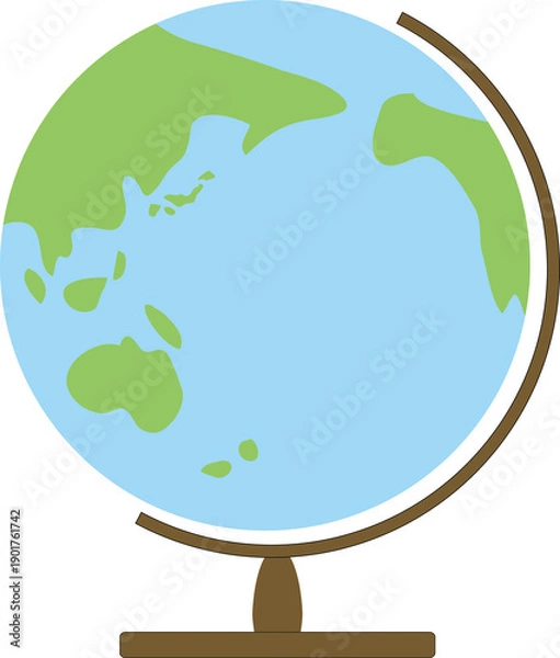 Obraz シンプルな地球儀のイラスト