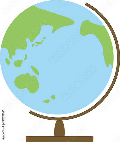 Obraz シンプルな地球儀のイラスト