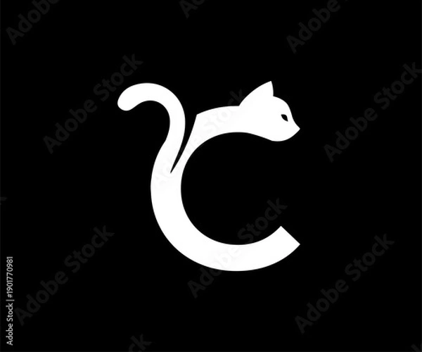 Obraz Initial letters C black cat logo designs Vector Image