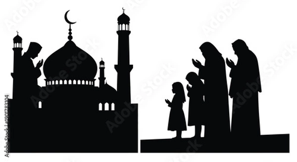 Obraz Ramadan Prayer Silhouette Poster Artwork
