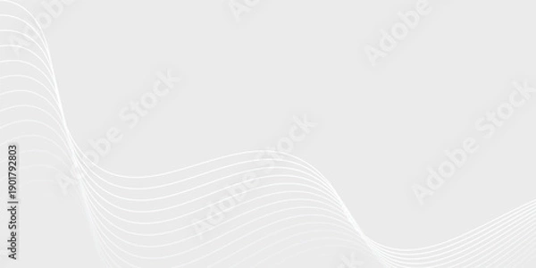 Obraz Futuristic gray white abstract background. shining wave lines pattern