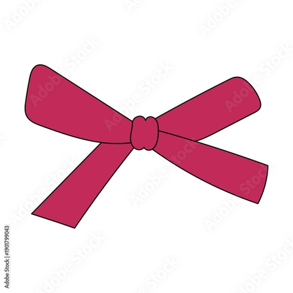 Obraz Simple Raspberry Pink Ribbon Bow Vector