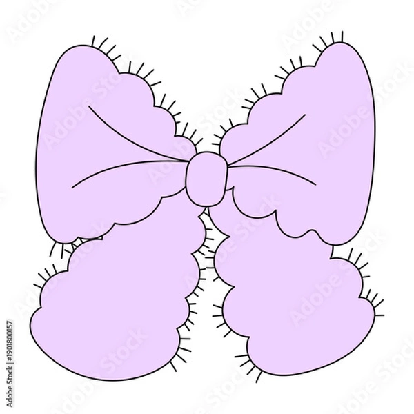 Obraz Cute Light Purple Fluffy Bow Vector Illustration