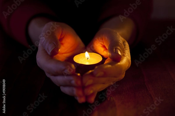 Obraz Hand mit Kerze