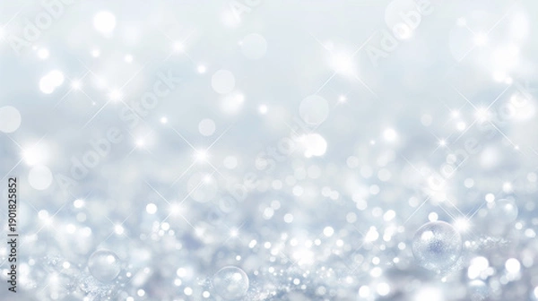 Obraz コスメやファッション、ウェディングや誕生日イメージ　キラキラ輝く青い光のボケとラメのテクスチャ背景