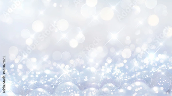 Obraz コスメやファッション、ウェディングや誕生日イメージ　キラキラ輝く青い光のボケとラメのテクスチャ背景