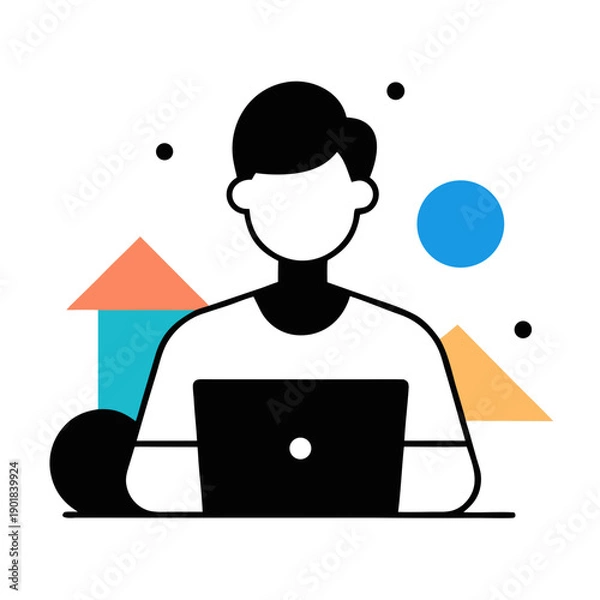 Obraz Remote Work Vector Illustration