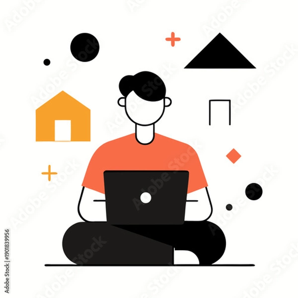 Obraz Remote Work Vector Illustration