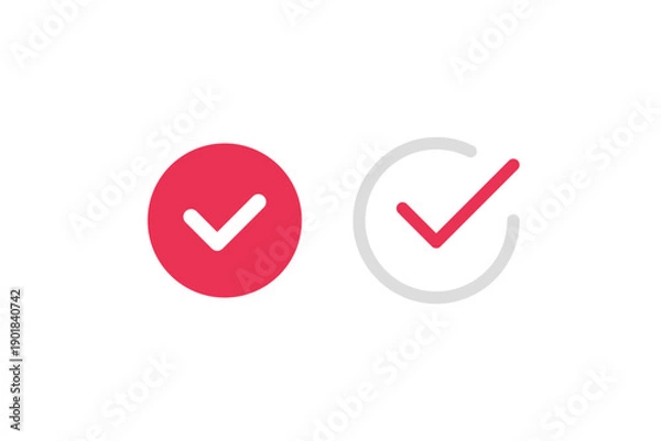 Obraz シンプルな丸いチェックマークのベクターイラストセット素材