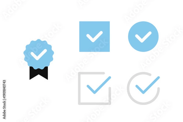 Obraz チェックマークのシンプルなベクターイラストセット素材