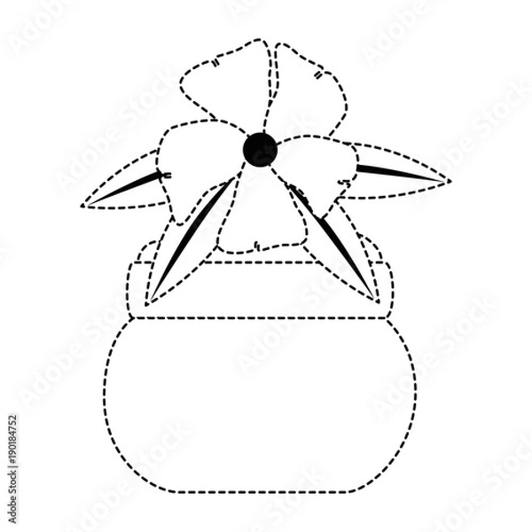 Obraz cute flower decorative in pot vector illustration design